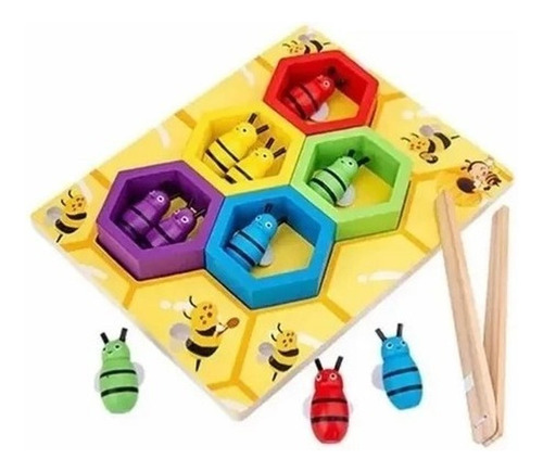 Juego De Madera Colmena Panal De Abejas Montessori