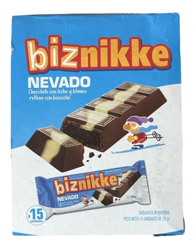 Chocolate Biznikke Nevado 15x28gr Golosina Mayorista