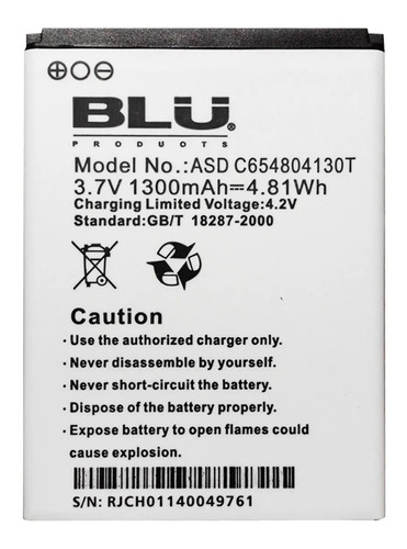 Batería Pila Li Ion 1300mah C654804130t Blu Dash 3.5