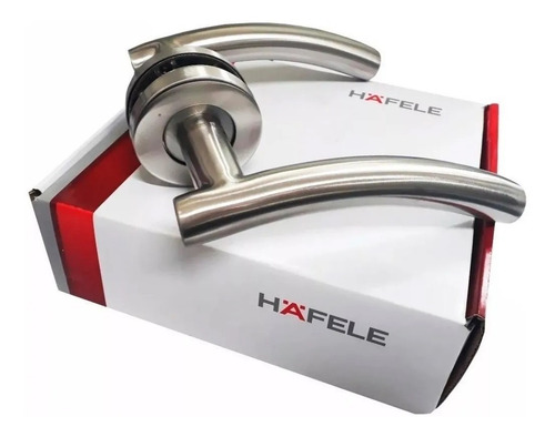 Imagen 2 de 6 de Manija Doble Balancin Hafele 903.91.577 Mod. Hl03 Acero Inox