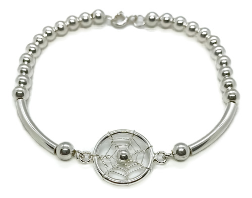 Pulsera Atrapasueños Barras Y Bolitas Plata 925 