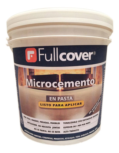 Microcemento Fullcover Pasta Lista X 5 Kg Tonalizable