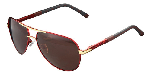 Lentes Gafas De Sol Polarizadas Barcur Bc8768 Uv400 Red Tea Lente Brown Diseño Espejo