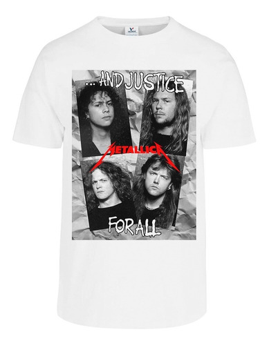 Playera Metallica Caras Justice For All Tour 88 Frente