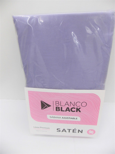Sabana Ajustable Blanco Black Saten Queen