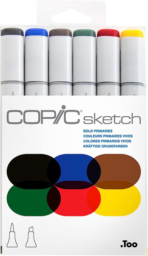 Copic Sketch Bold Colores Primarios Vivos 6 Piezas 