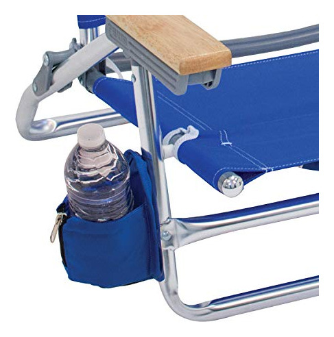 Silla Playa Plegable 5 Posiciones Con Mochila, Azul