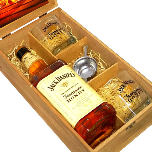 Kit Premium Whisky Jack Daniels Honey 1l + 2 Copos + Dosador