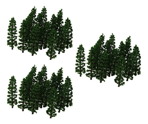 60x Modelo De Com Árvore De Abeto De Plástico Paisagem