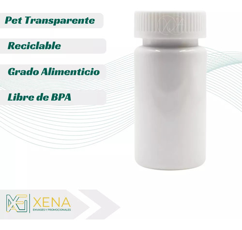 Envase Botella Pet Blanco 110 Ml Pastillas Capsulas X 30 Pzs