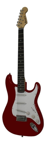 Guitarra elétrica Queen's D137561 stratocaster de  hardwood vermelha e branca com diapasão de bordo-açucareiro