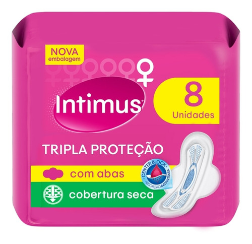 Absorvente Tripla Proteção Com Abas 8un Intimus