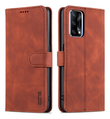 For Oppo A74 4g / F19 Azns Skin Feel Calf Pu Case