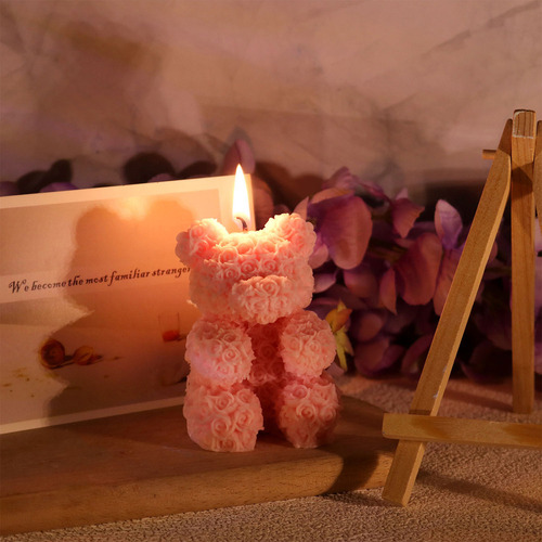 Moldes Para Velas De Aromaterapia Con Forma De Oso Rosa Para