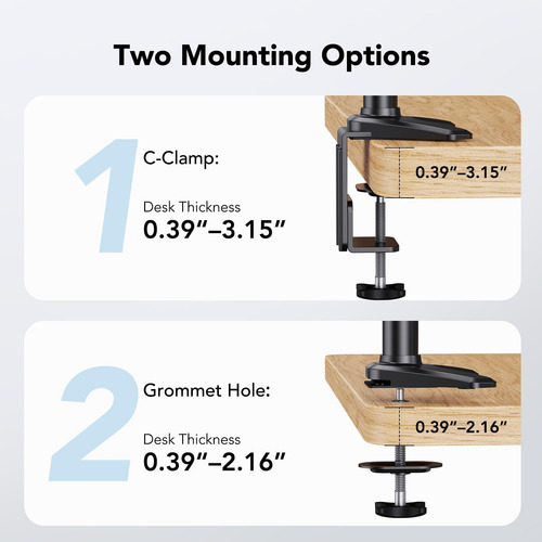 Soporte De Monitor Dual Con Bandeja Para Portátil Hasta 27 P
