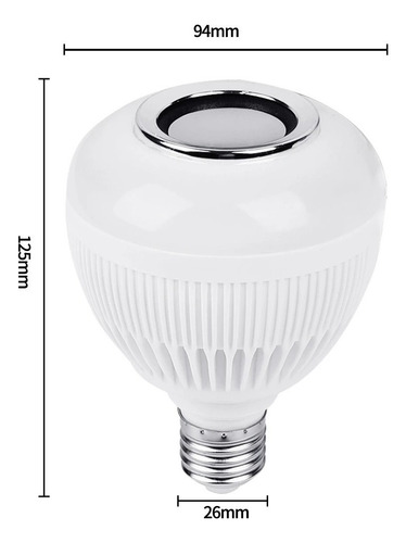 Lampada Musical Caixa Som Bluetooth Led Rgb Com Controle E27