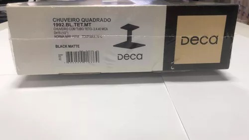 Ducha De Teto Quadrada Black Matte Deca 1992 Fosco