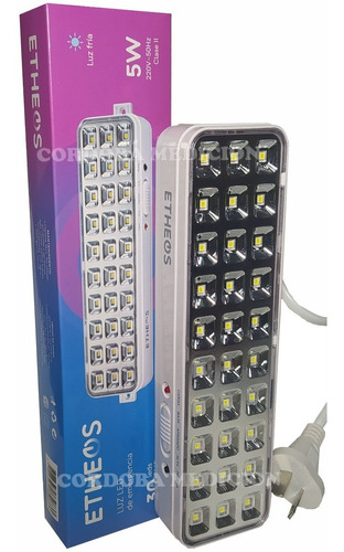 Luz De Emergencia 30 Leds Smd Etheos 5w Bateria Extraible