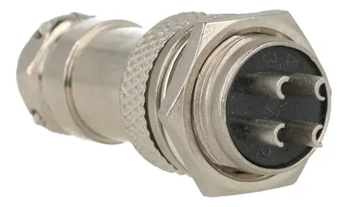 Par De Conectores Gx16 4 Pinos Macho/fêmea 5a 16mm Foq4