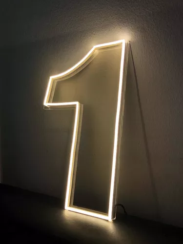 Numero 1 Neon Para Cumpleaños Eventos