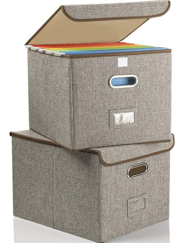 Imagen 1 de 6 de Caja De Archivos Plegable Con Tapa Paquete De 2 Organizado