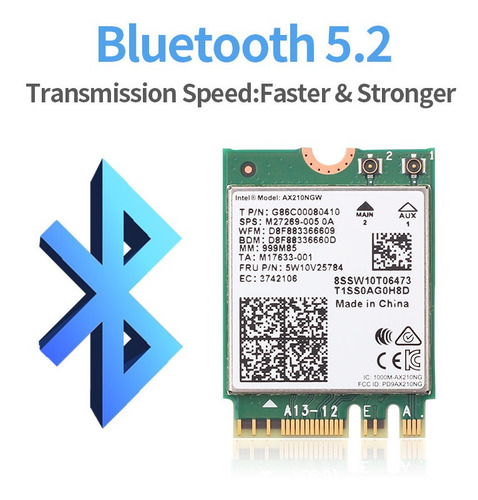 Aumente Velocidad Tarjeta Wifi 6e M.2 Intel Ax210ngw 3ban