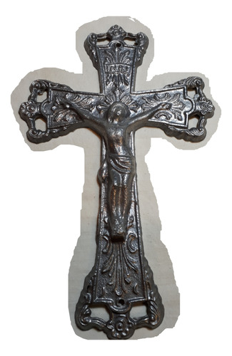 Crucifijo Cruz Cristo Crucificado De Aluminio 27 Cm X 17 Cm 