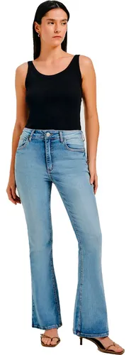 Cal a Flare Petit Jeans Hering Feminina Cintura M dia B sic