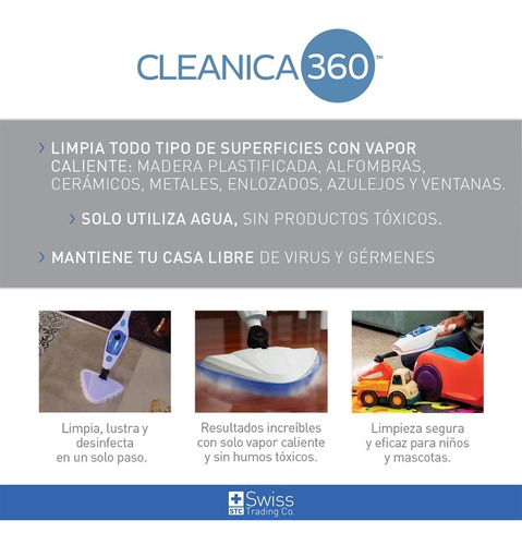 Cleanica 360 Mopa Limpiador A Vapor 
