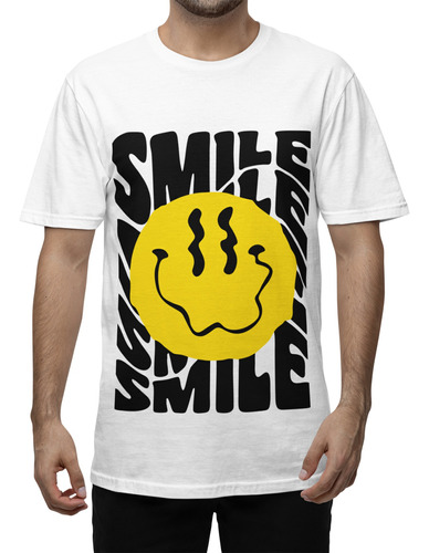 Remera Estampada Unisex Smile Algodón Serigrafía Digital
