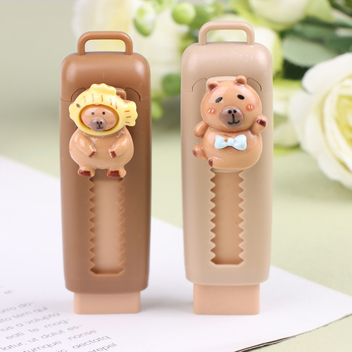 Goma De Borrar Kawaii Push Pull Capybara, Lápiz De Goma