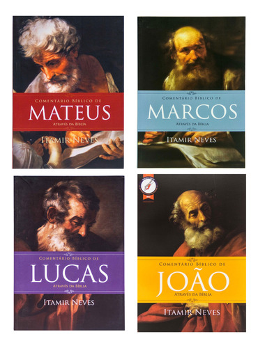 Box Livros Comentário Bíblico Expositivo Mateus Marcos Lucas e João Itamir Neves Capa mole