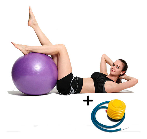 Balon De Pilates Yoga 65cm + Inflador Ejercicios Terapias 