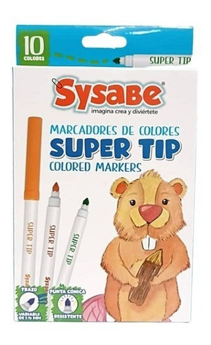 Marcadores Escolares Sysabe Super Tip 10 Colores