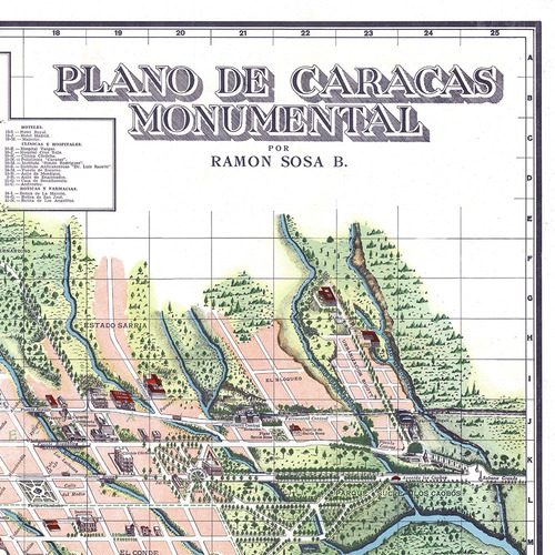 Plano Monumental De Caracas De Ramón Sosa Año 1935