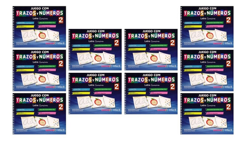 Pack Juego Con Trazos Y Números 2 Letra Cursiva 10pz Trillas
