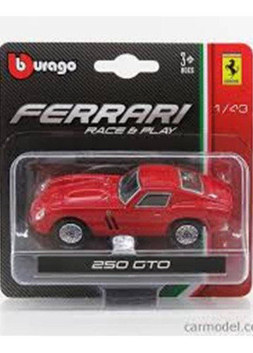 Ferrari 250 Gto Burago 1/43 10cms Metal Colección Poster