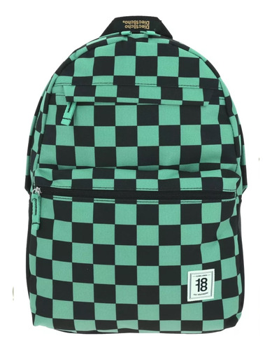 Mochila Grande Chenson Colors24 1818 Juvenil Cuadros Verde