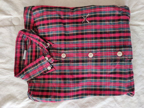 Camisa Escosesa Talle 8 Roja,verde Oscuro Y Blanca