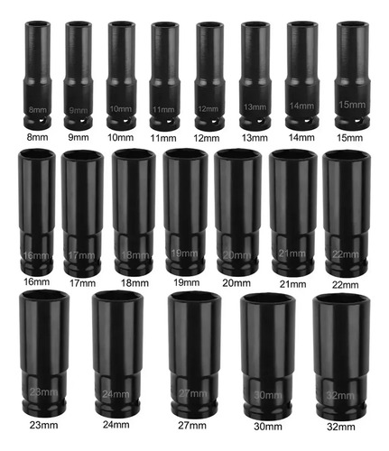 20 Piezas Juego De Datos Llaves Vaso 1/2 Herramient FIXITFAST