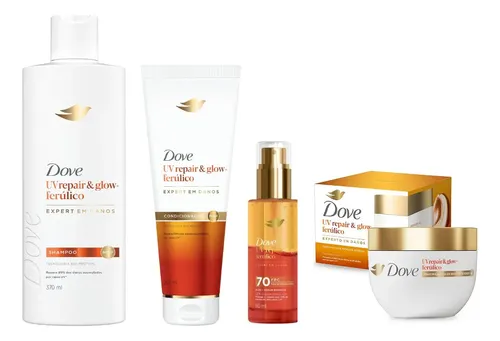 Kit Dove Uv Repair & Glow Ferúlico 4 Itens