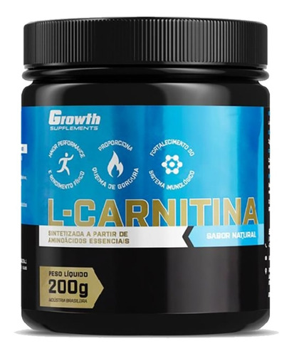 L-carnitina 200g Em Pó Original Growth Supplements