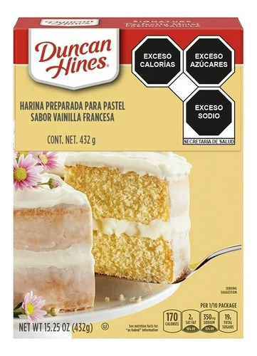 2 Pza Harina Preparada Duncan Hines Para Pastel Sabor Vainil