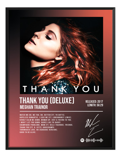 Poster Meghan Trainor Thank You Music Firma 120x80