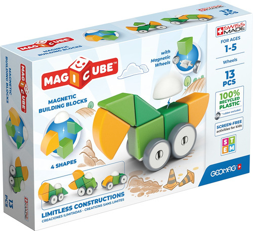 Cubos Triangulos Ruedas Bloques Magneticos Magicube 13 Pcs 