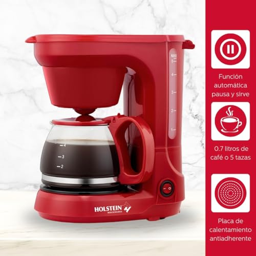 Cafetera De Goteo Holstein Housewares Para 5 Tazas, Práctica