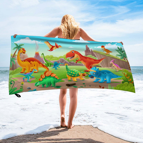 Toalla De Playa De Secado Con Estampado En Color De Dinosaur