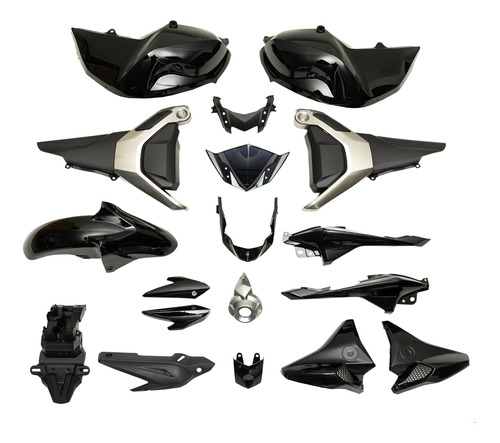 Kit De Plasticos Completo Yamaha Fz-s / Fz2.0 Fi Negro Mtc