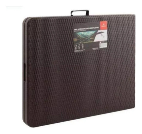 Mesa De Camping Plegable Tipo Ratán Chocolate Envío A Provin