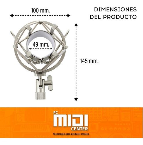 Imagen 3 de 8 de Shockmount Araña Alctron Ma001 Para Microfono Condenser 49mm
